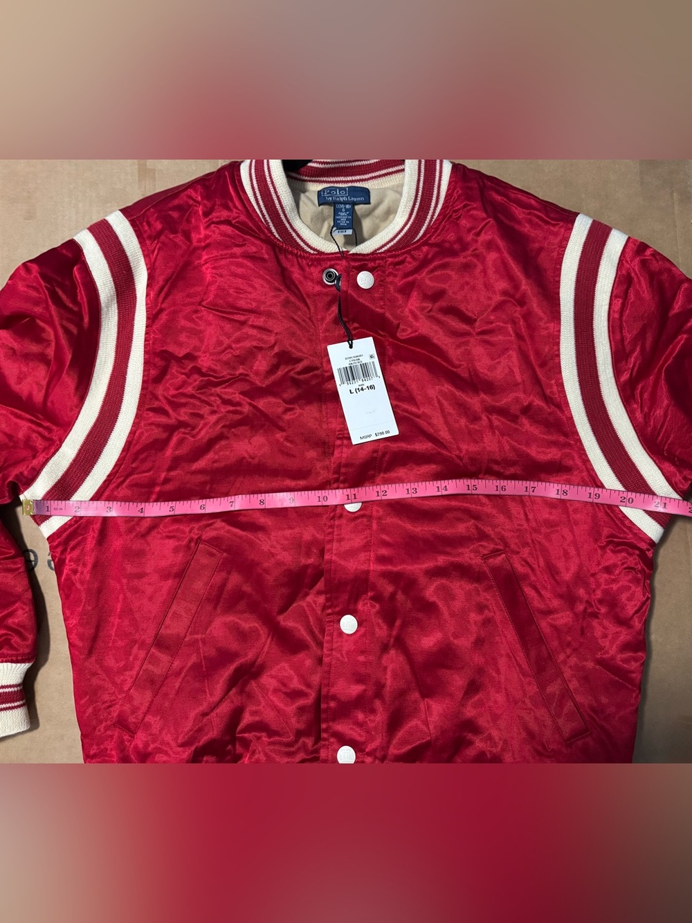 Polo Ralph Lauren Big Boys Polo Ball Satin Rally Jacket - Picture 8 of 10
